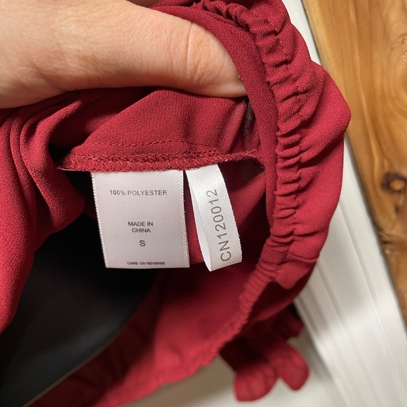 NY&Co Red High Neck Blouse - Picture 6 of 7